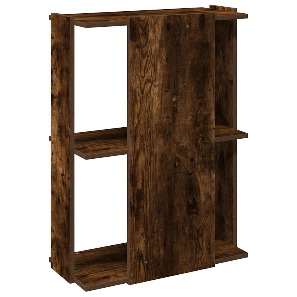 vidaXL Bookcase 3-Tier Smoked Oak 60x30x80 cm Engineered Wood 6