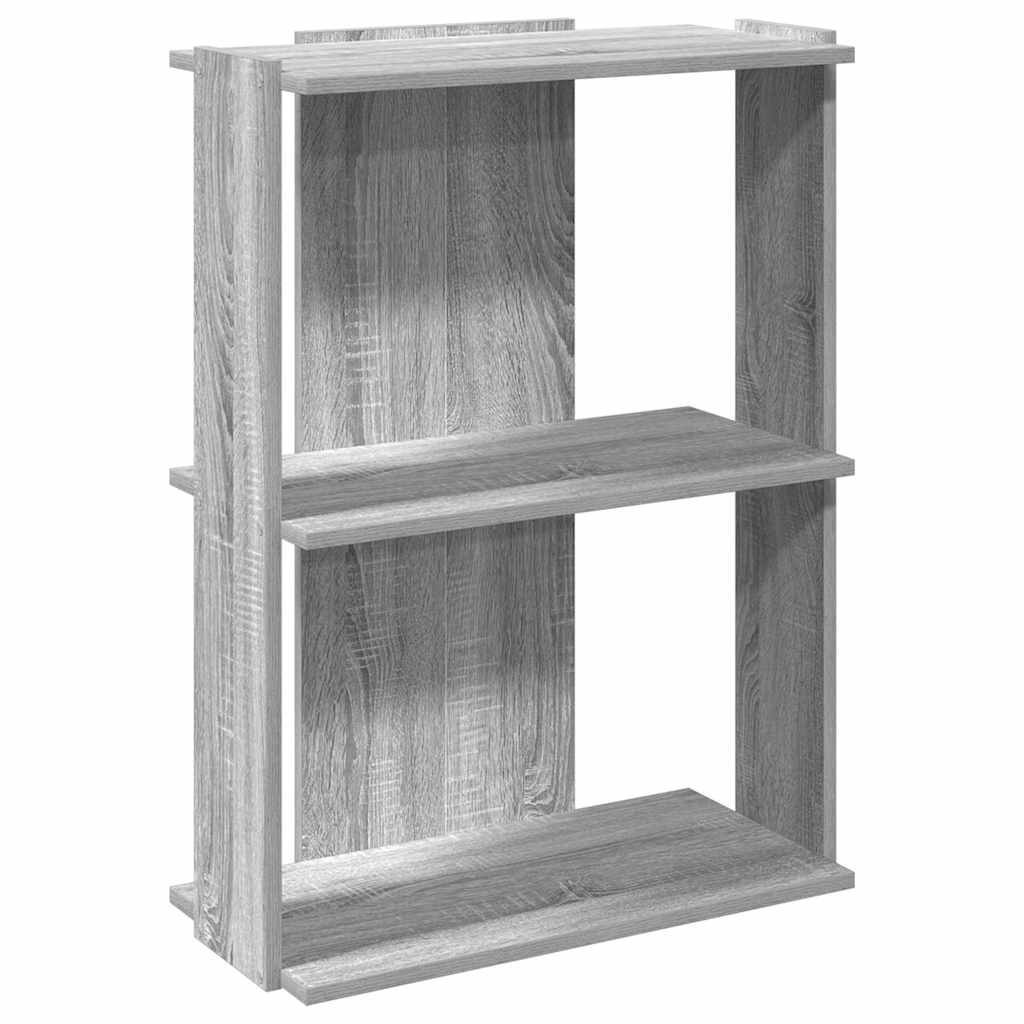 vidaXL Bookcase 3-Tier Grey Sonoma 60x30x80 cm Engineered Wood 2