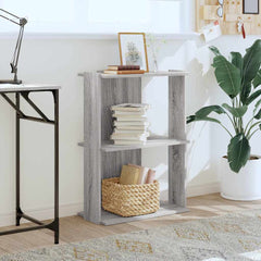 vidaXL Bookcase 3-Tier Grey Sonoma 60x30x80 cm Engineered Wood 3