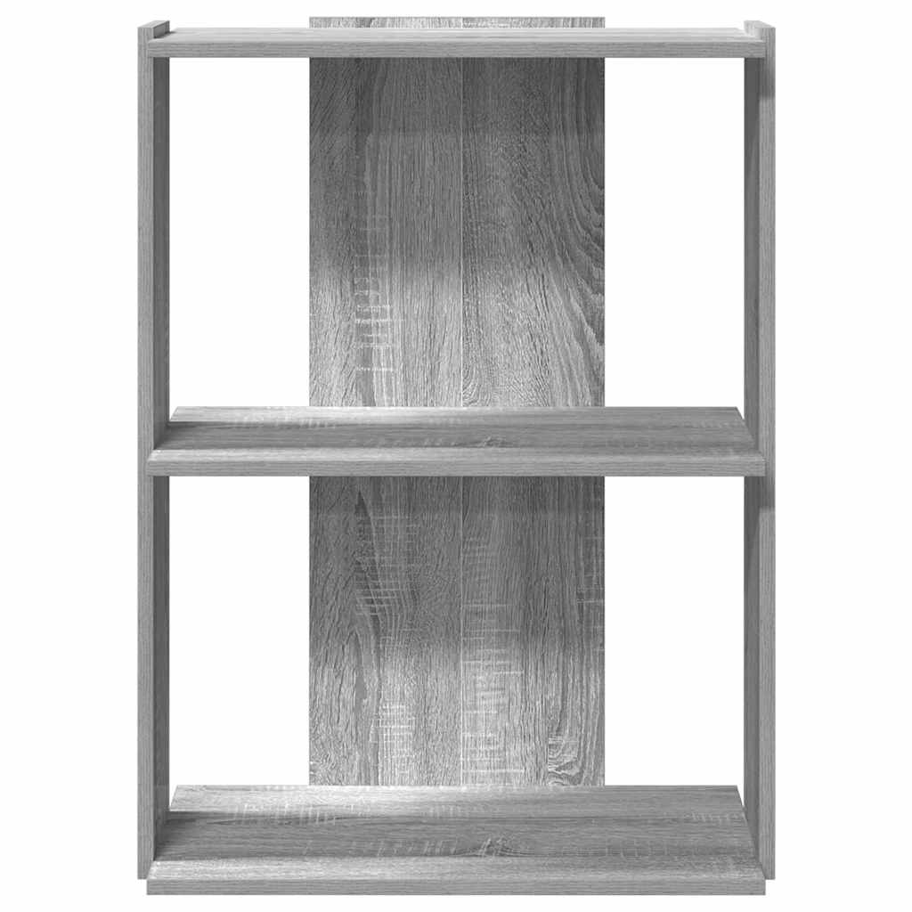 vidaXL Bookcase 3-Tier Grey Sonoma 60x30x80 cm Engineered Wood 4