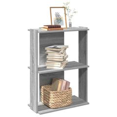 vidaXL Bookcase 3-Tier Grey Sonoma 60x30x80 cm Engineered Wood 1