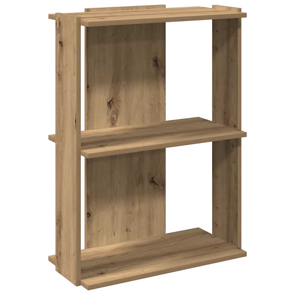 vidaXL Bookcase 3-Tier Artisan Oak 60x30x80 cm Engineered Wood 2