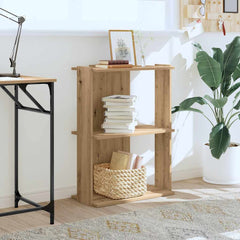 vidaXL Bookcase 3-Tier Artisan Oak 60x30x80 cm Engineered Wood 3