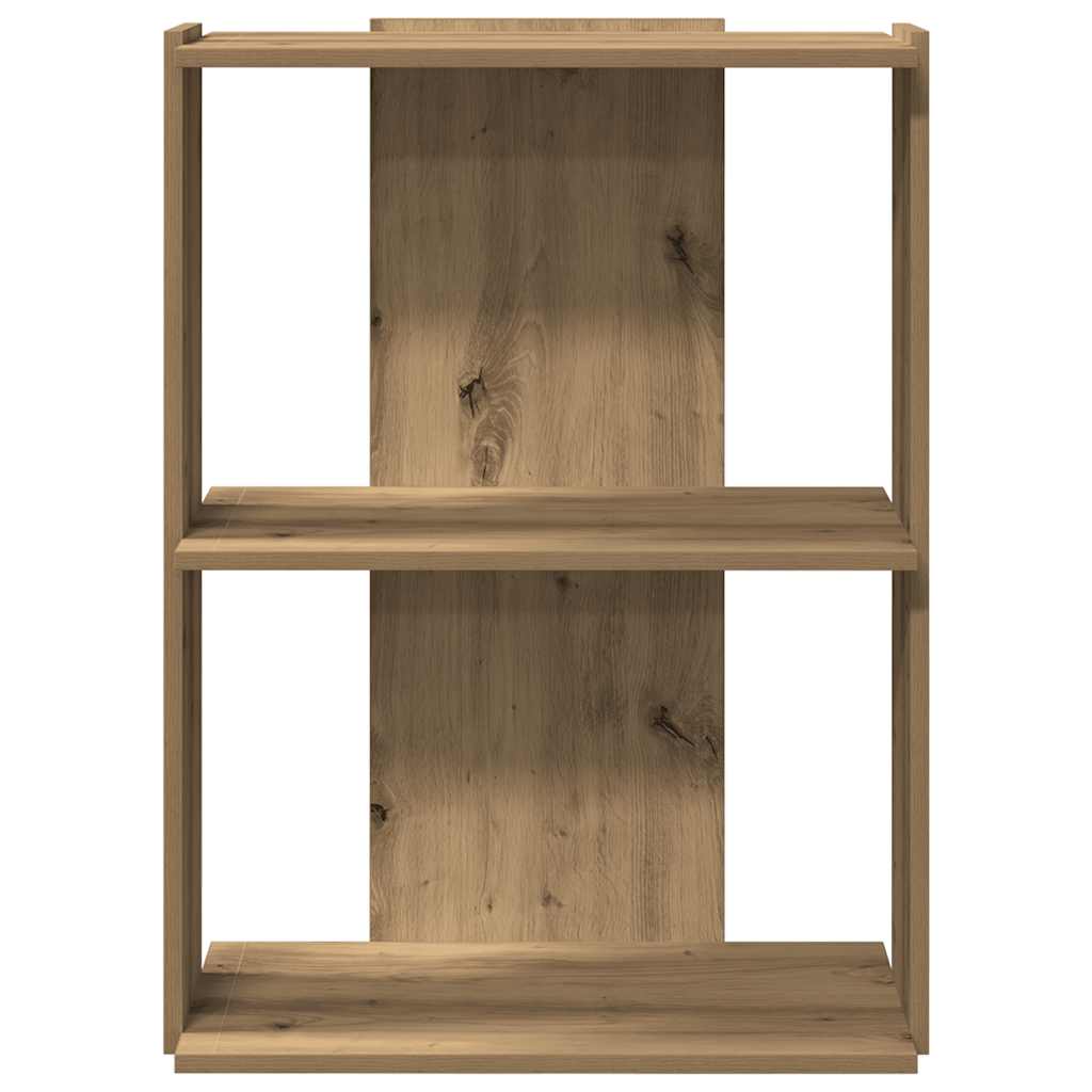 vidaXL Bookcase 3-Tier Artisan Oak 60x30x80 cm Engineered Wood 4