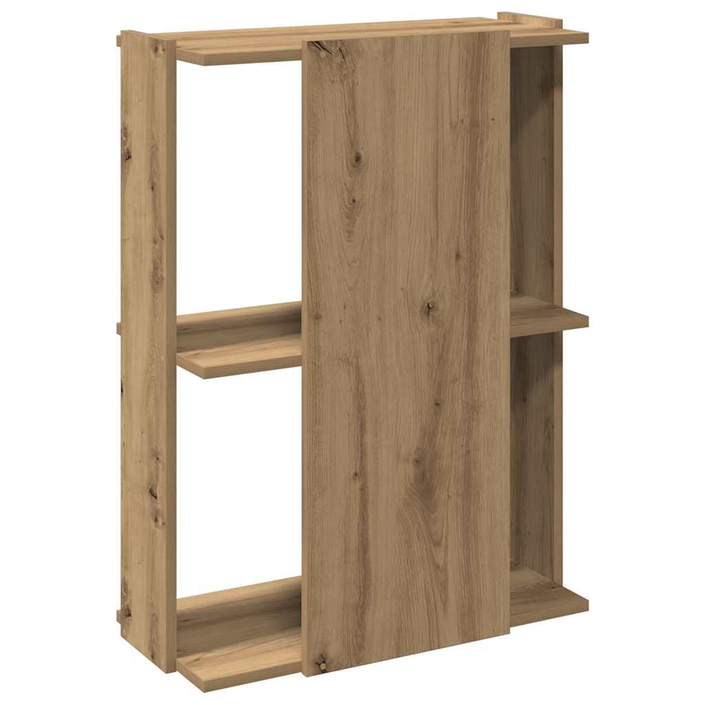 vidaXL Bookcase 3-Tier Artisan Oak 60x30x80 cm Engineered Wood 6