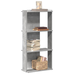 Bookcase 3-Tier Engineered Wood 60 x 30 x 120 cm Concrete grey