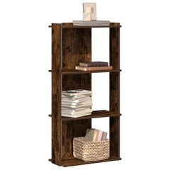 Bookcase 3-Tier Engineered Wood 60 x 30 x 120 cm Smoked oak