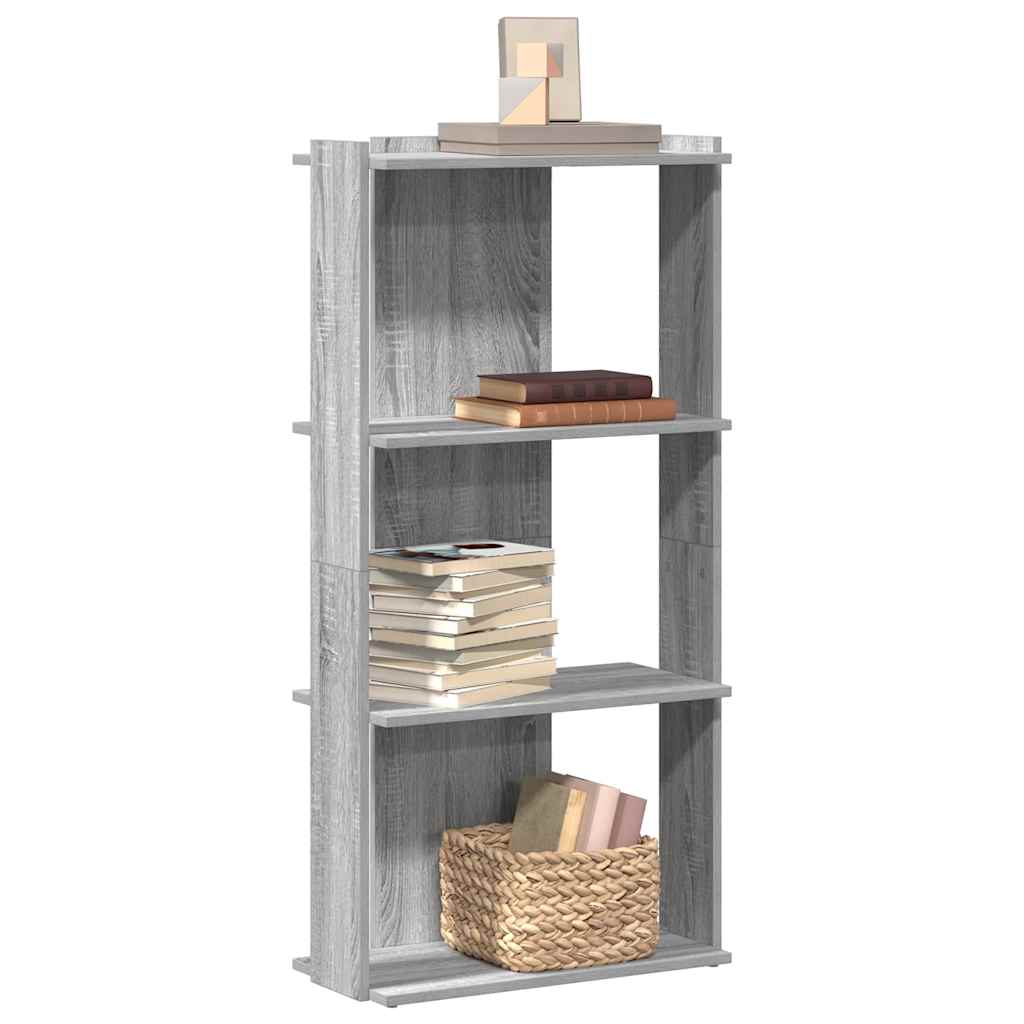 Bookcase 3-Tier Engineered Wood 60 x 30 x 120 cm Grey sonoma