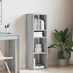 vidaXL Book Cabinet Grey Sonoma 34x31x112 cm Engineered Wood 3