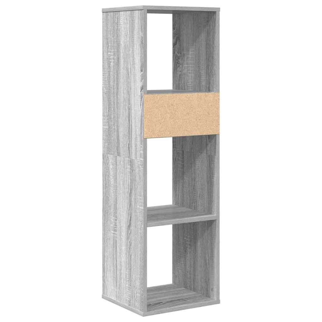 vidaXL Book Cabinet Grey Sonoma 34x31x112 cm Engineered Wood 6