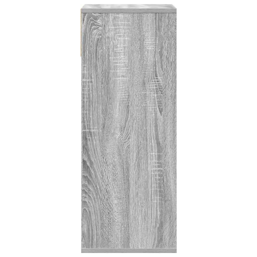 vidaXL Book Cabinet Grey Sonoma 34x31x80 cm Engineered Wood 5