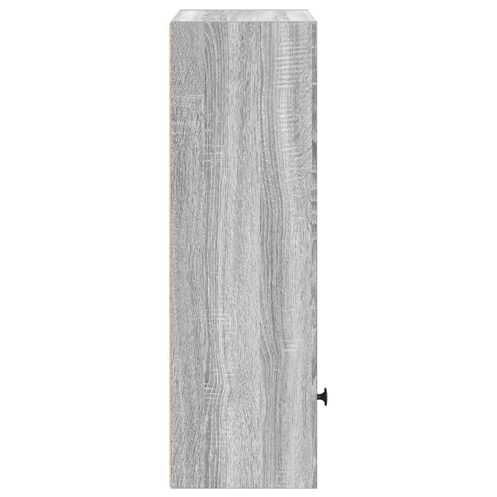 vidaXL Bookcase Grey Sonoma 31x24x77 cm Engineered Wood 6