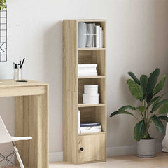 vidaXL Bookcase Sonoma Oak 31x24x127 cm Engineered Wood 3