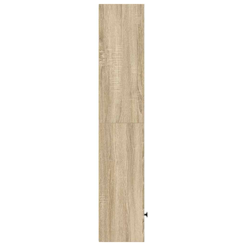 vidaXL Bookcase Sonoma Oak 31x24x127 cm Engineered Wood 5