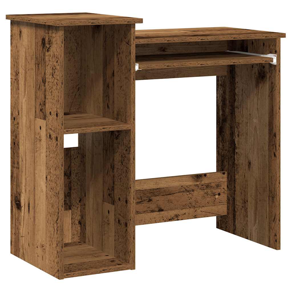 vidaXL Desk with Shelves Old Wood 84x40x78 cm Engineered Wood 2