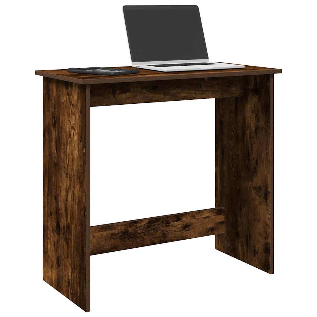 vidaXL Desk Smoked Oak 80x40x75 cm Engineered Wood 1