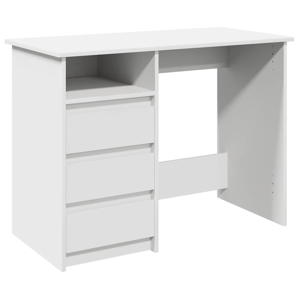 Desk 102x50x75 cm Engineered Wood White
