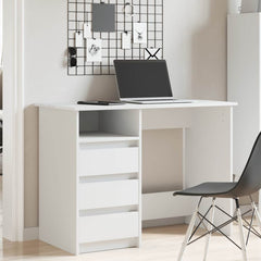 Desk 102x50x75 cm Engineered Wood White