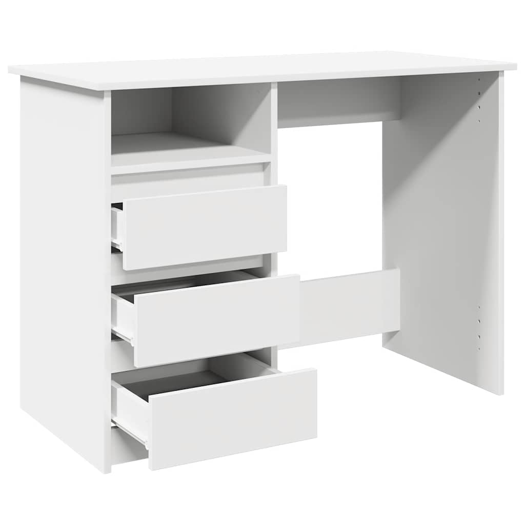 Desk 102x50x75 cm Engineered Wood White