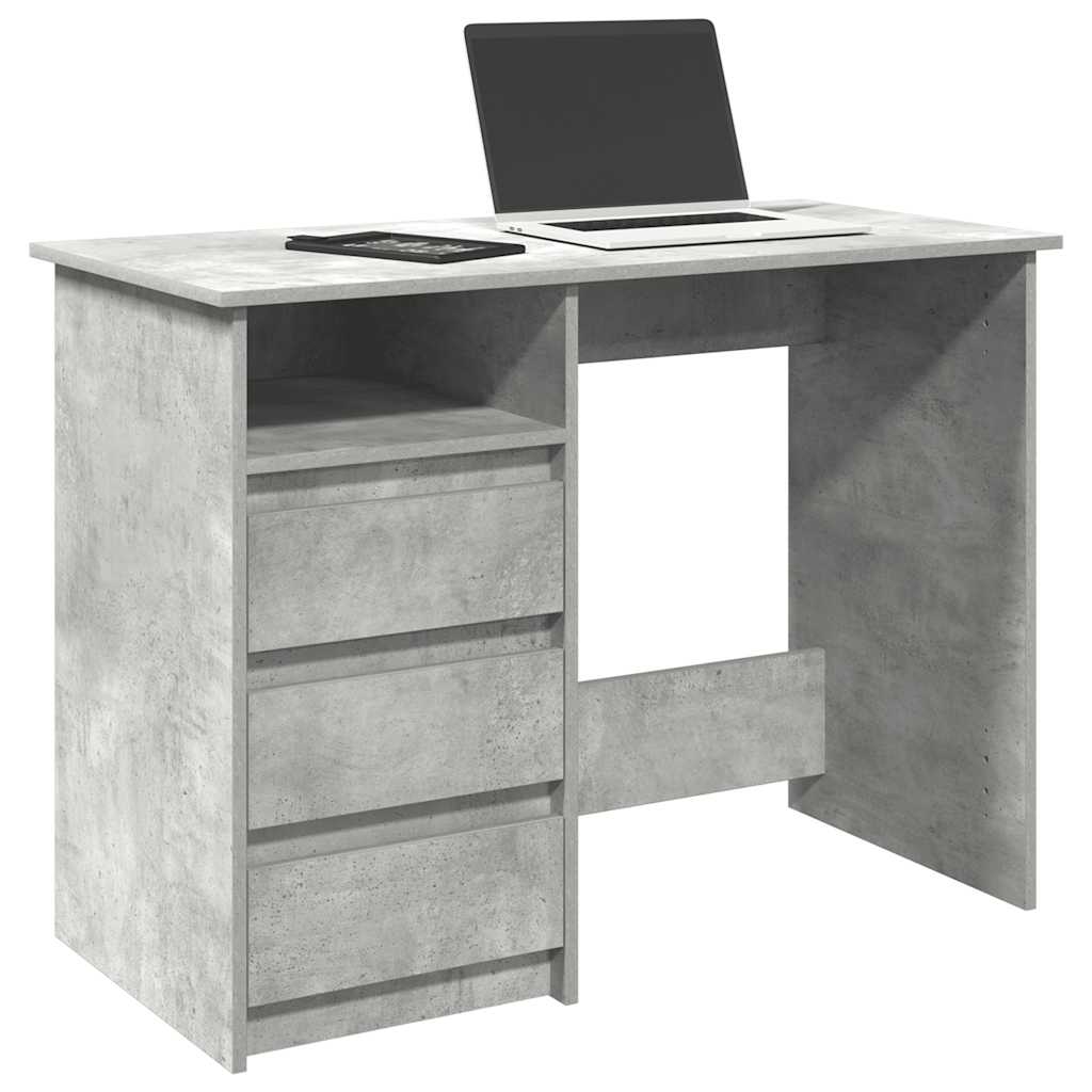 Desk 102x50x75 cm Engineered Wood Concrete grey