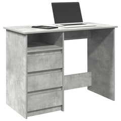 Desk 102x50x75 cm Engineered Wood Concrete grey