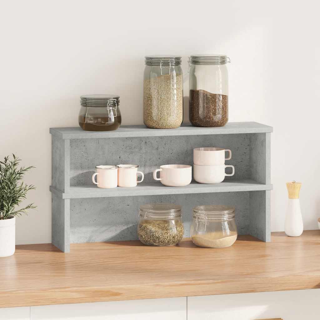 vidaXL Kitchen Racks Stackable 2 pcs Concrete Grey 50x15x16 cm 2
