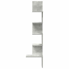 vidaXL Wall Corner Shelf Concrete Grey 32x32x127,5 cm Engineered Wood 4