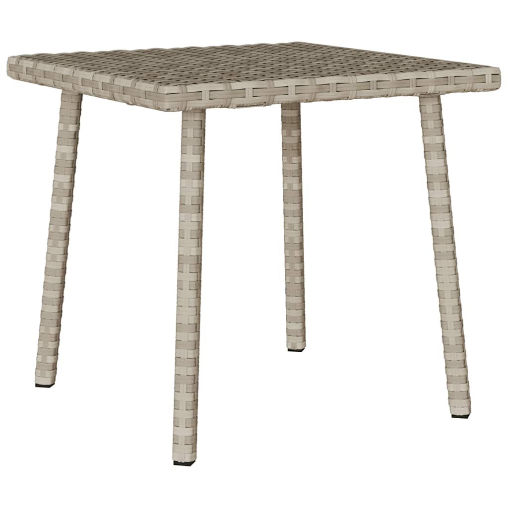 vidaXL Garden Coffee Table Rectangular Light Grey 40x40x37 cm Poly Rattan 2