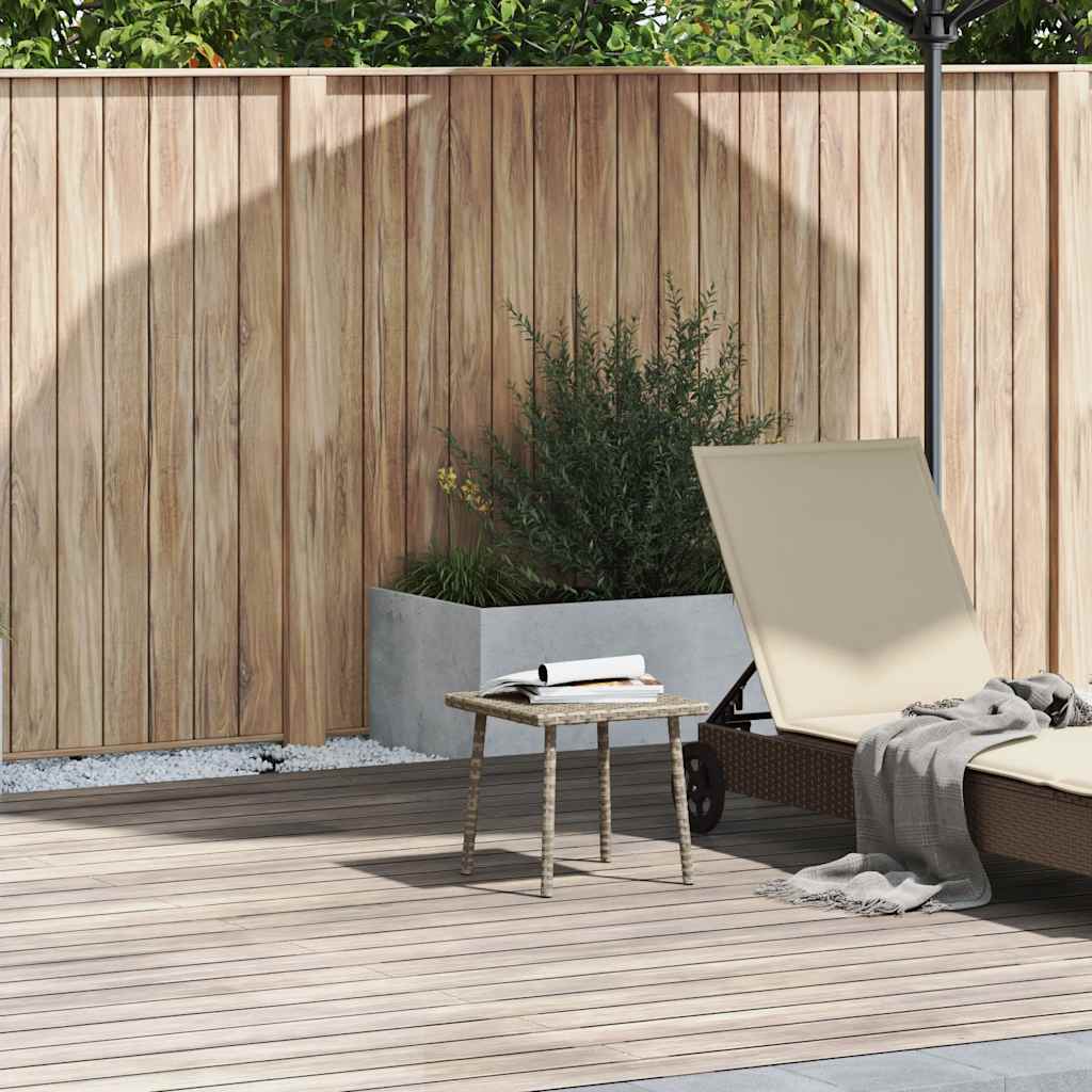 vidaXL Garden Coffee Table Rectangular Light Grey 40x40x37 cm Poly Rattan 1