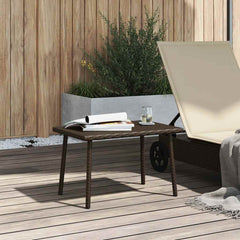 vidaXL Garden Coffee Table Rectangular Brown 60x40x37 cm Poly Rattan 3