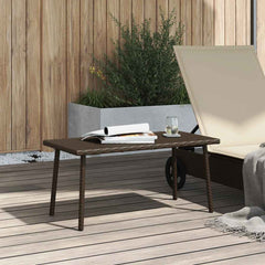 vidaXL Garden Coffee Table Rectangular Brown 80x40x37 cm Poly Rattan 3