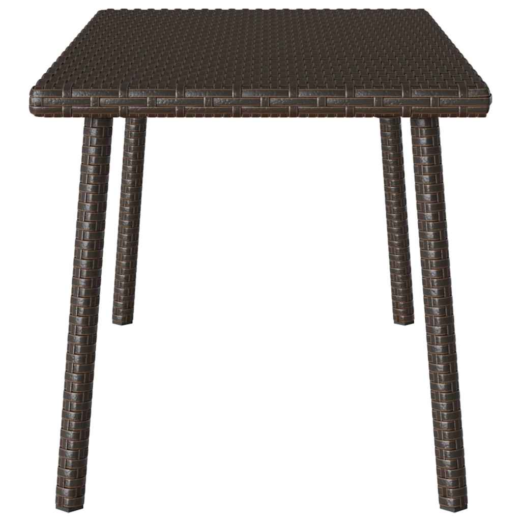 vidaXL Garden Coffee Table Rectangular Brown 80x40x37 cm Poly Rattan 5