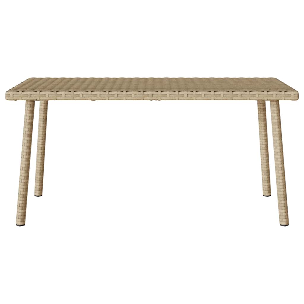 vidaXL Garden Coffee Table Rectangular Beige 80x40x37 cm Poly Rattan 3