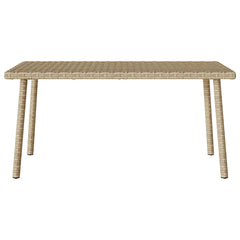 vidaXL Garden Coffee Table Rectangular Beige 80x40x37 cm Poly Rattan 3