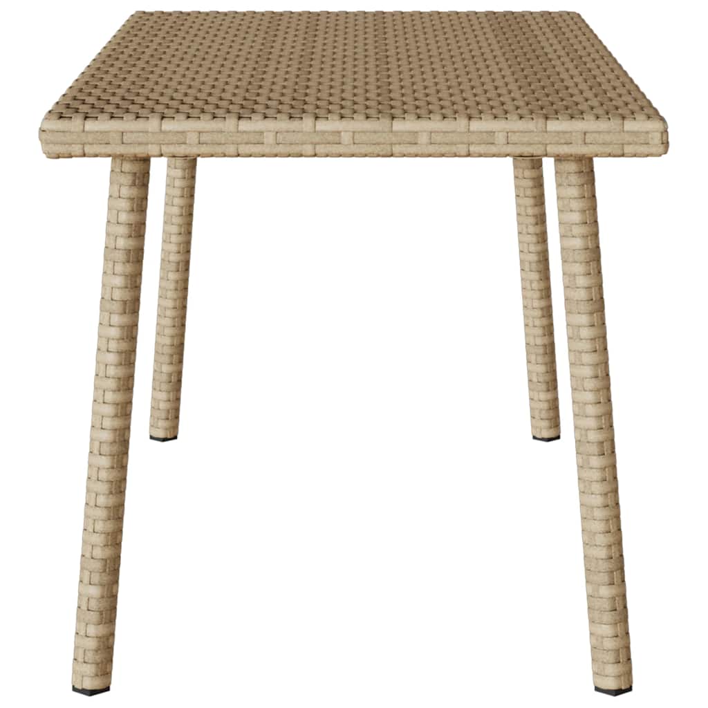 vidaXL Garden Coffee Table Rectangular Beige 80x40x37 cm Poly Rattan 4