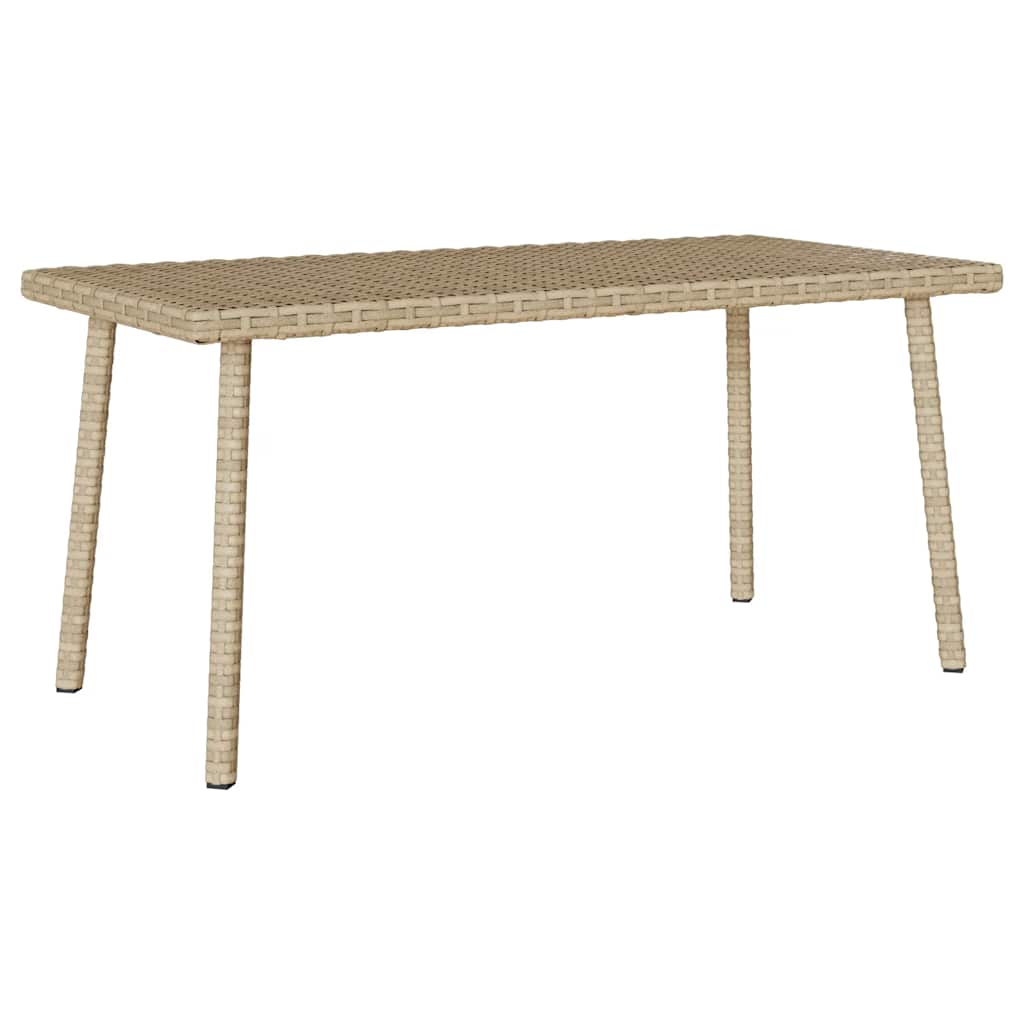 vidaXL Garden Coffee Table Rectangular Beige 80x40x37 cm Poly Rattan 5