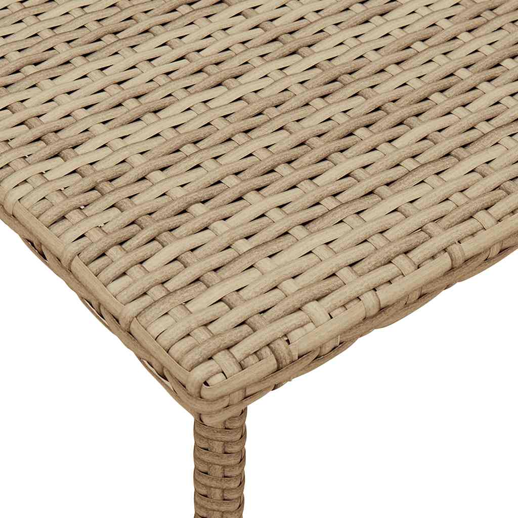 vidaXL Garden Coffee Table Rectangular Beige 80x40x37 cm Poly Rattan 6