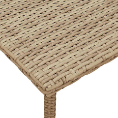 vidaXL Garden Coffee Table Rectangular Beige 80x40x37 cm Poly Rattan 6