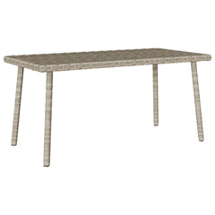 vidaXL Garden Coffee Table Rectangular Light Grey 80x40x37 cm Poly Rattan 2
