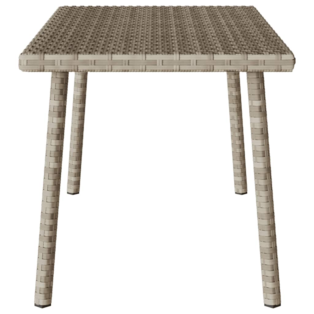 vidaXL Garden Coffee Table Rectangular Light Grey 80x40x37 cm Poly Rattan 5