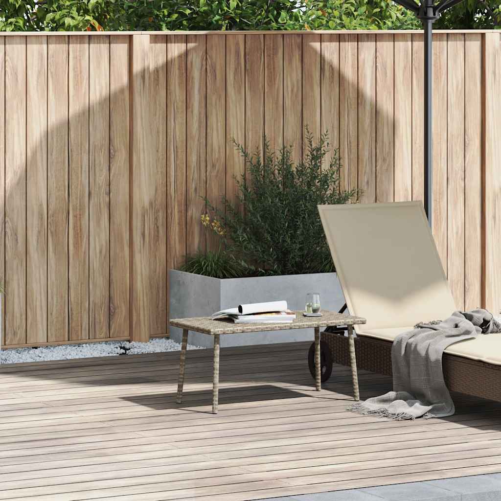 vidaXL Garden Coffee Table Rectangular Light Grey 80x40x37 cm Poly Rattan 1