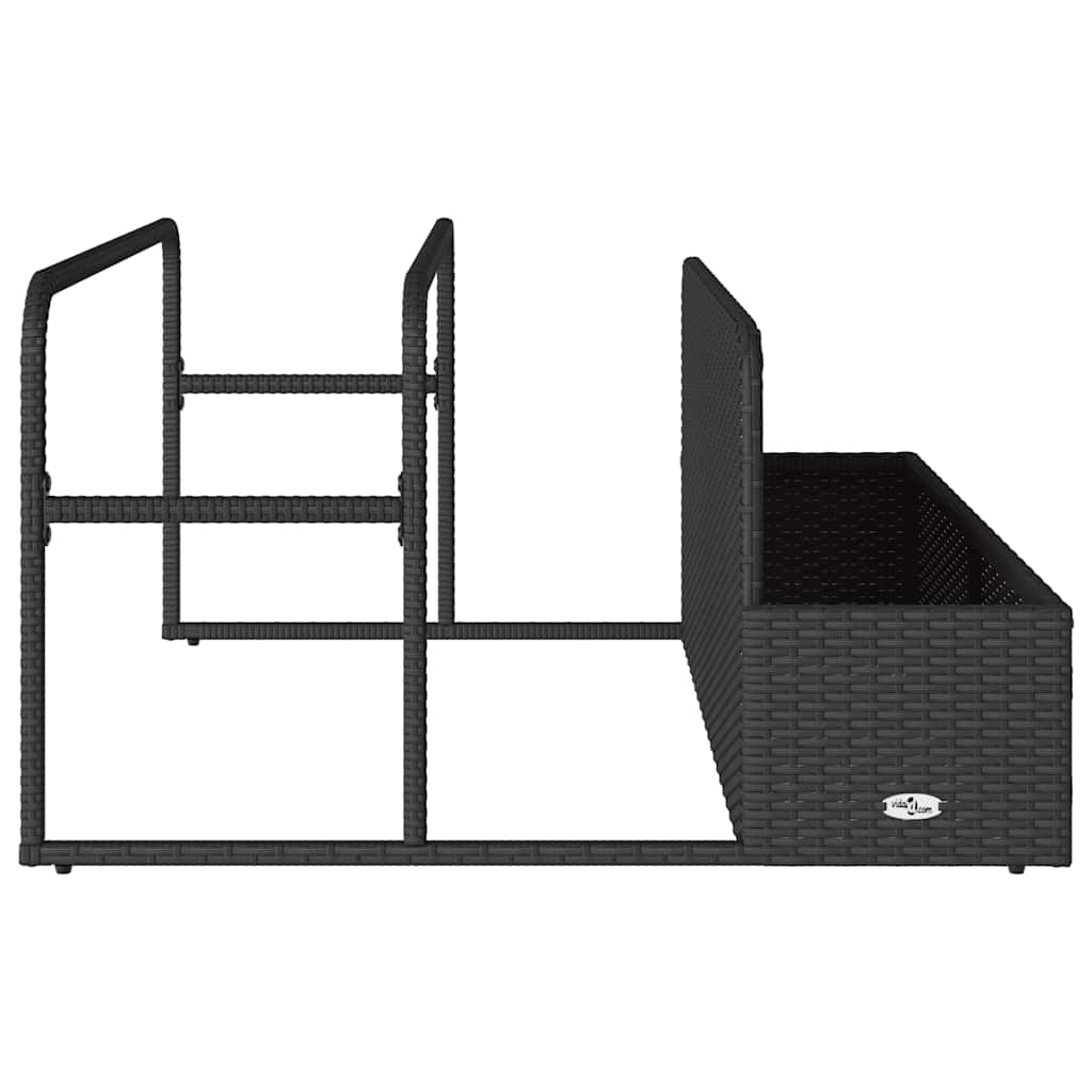 vidaXL Poolside Float Storage Black 110x100x57 cm Poly Rattan 6