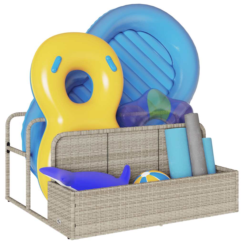 Poolside Float Storage Light Grey Poly Rattan, image 4