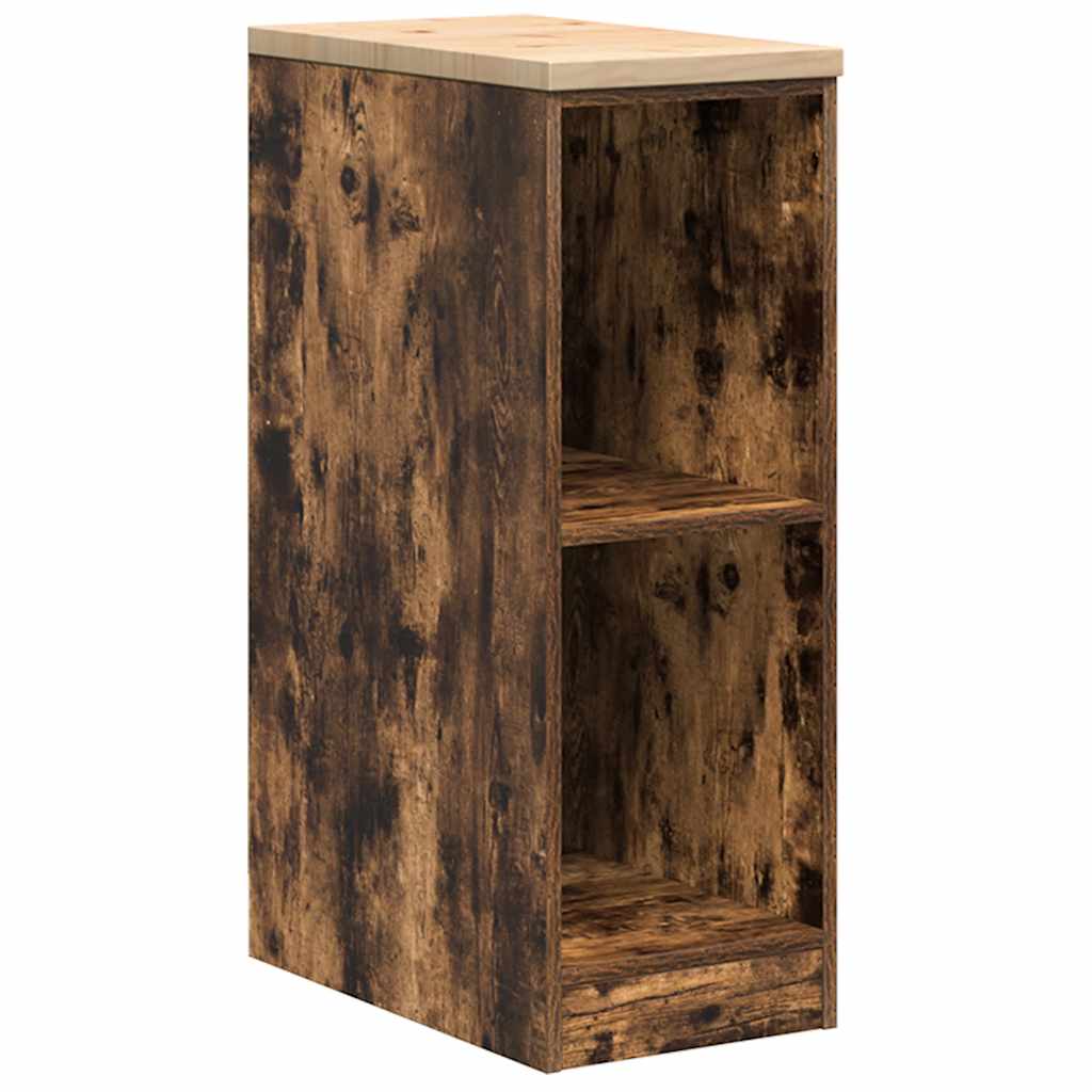 vidaXL Garage Storage Cabinet Smoked Oak 30x51x85 cm Solid Wood Pine 2