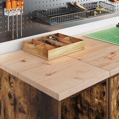 vidaXL Garage Storage Cabinet Smoked Oak 30x51x85 cm Solid Wood Pine 4