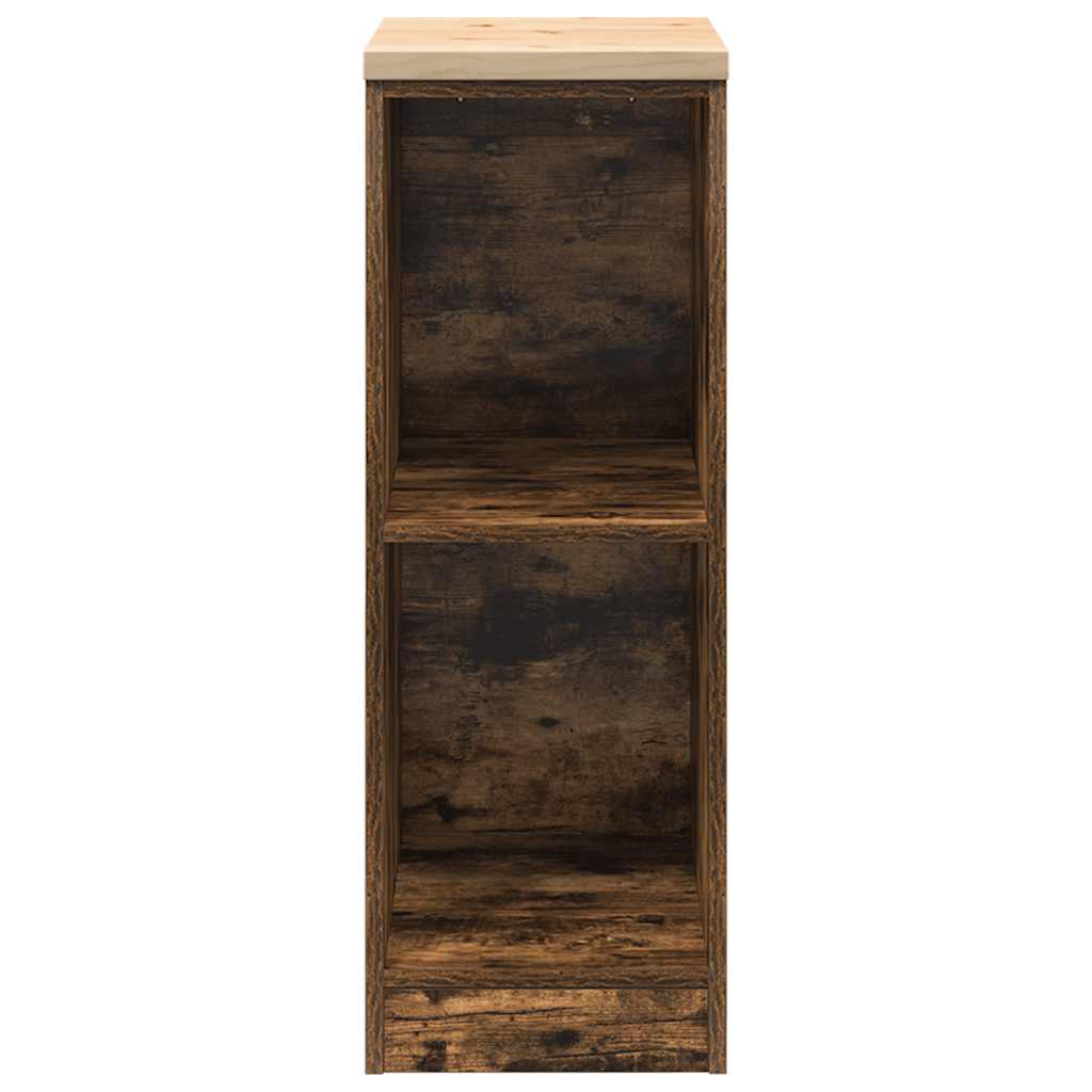 vidaXL Garage Storage Cabinet Smoked Oak 30x51x85 cm Solid Wood Pine 5