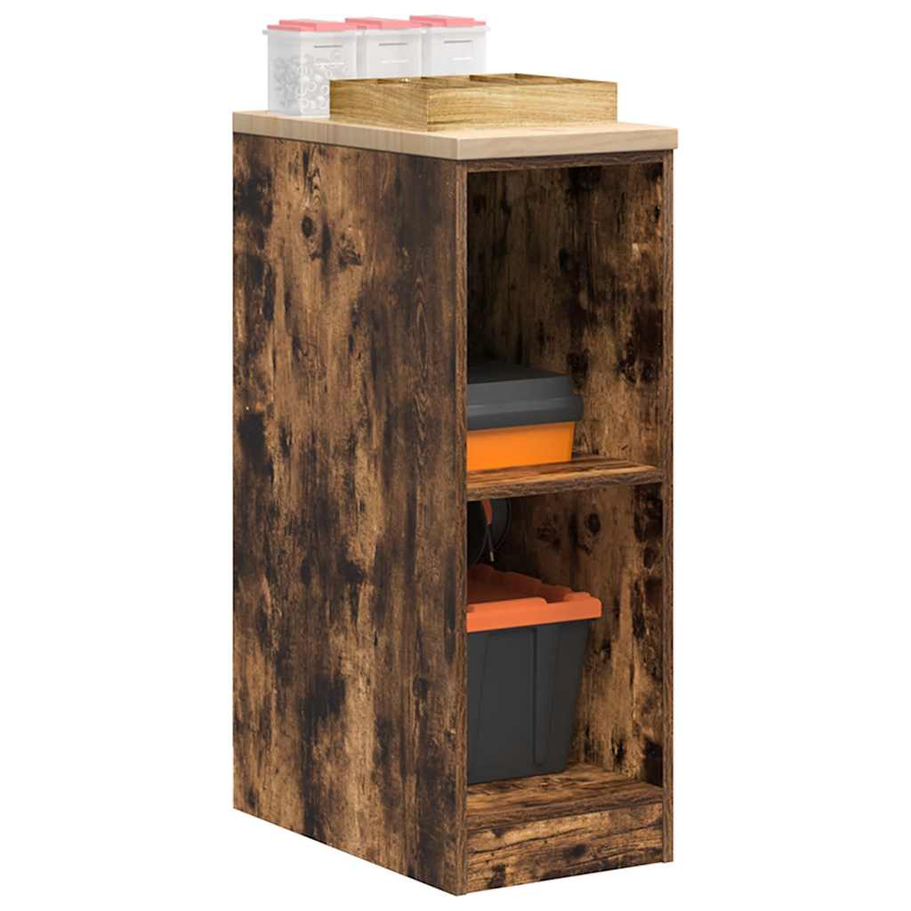 vidaXL Garage Storage Cabinet Smoked Oak 30x51x85 cm Solid Wood Pine 1