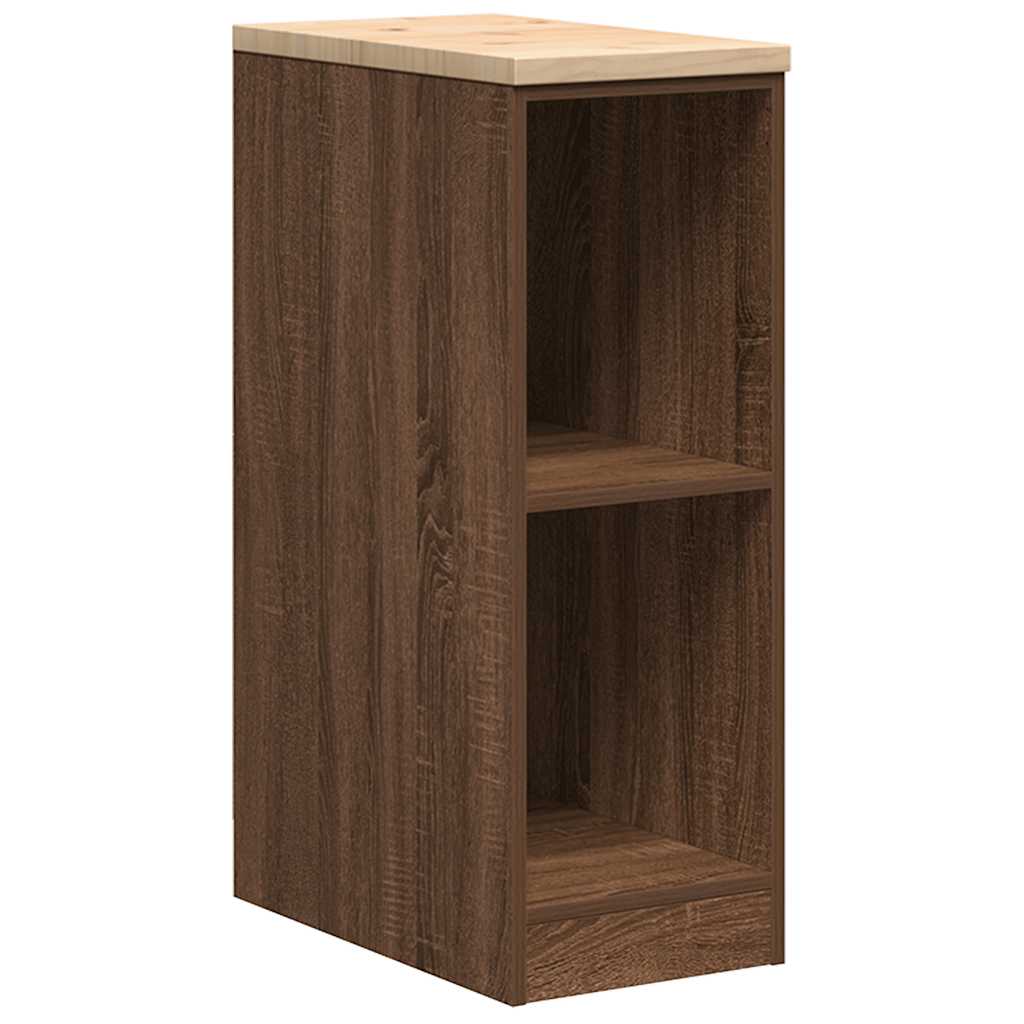 vidaXL Garage Storage Cabinet Brown Oak 30x51x85 cm Solid Wood Pine 2
