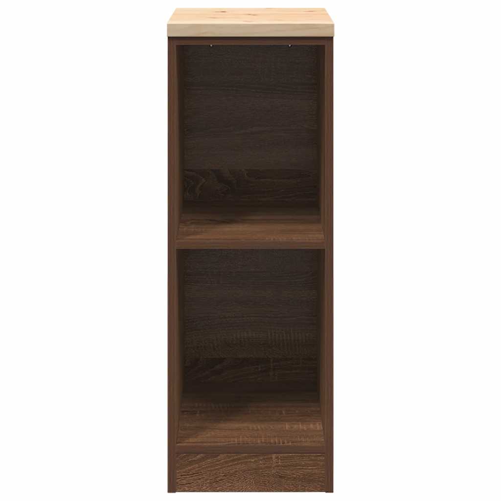 vidaXL Garage Storage Cabinet Brown Oak 30x51x85 cm Solid Wood Pine 5