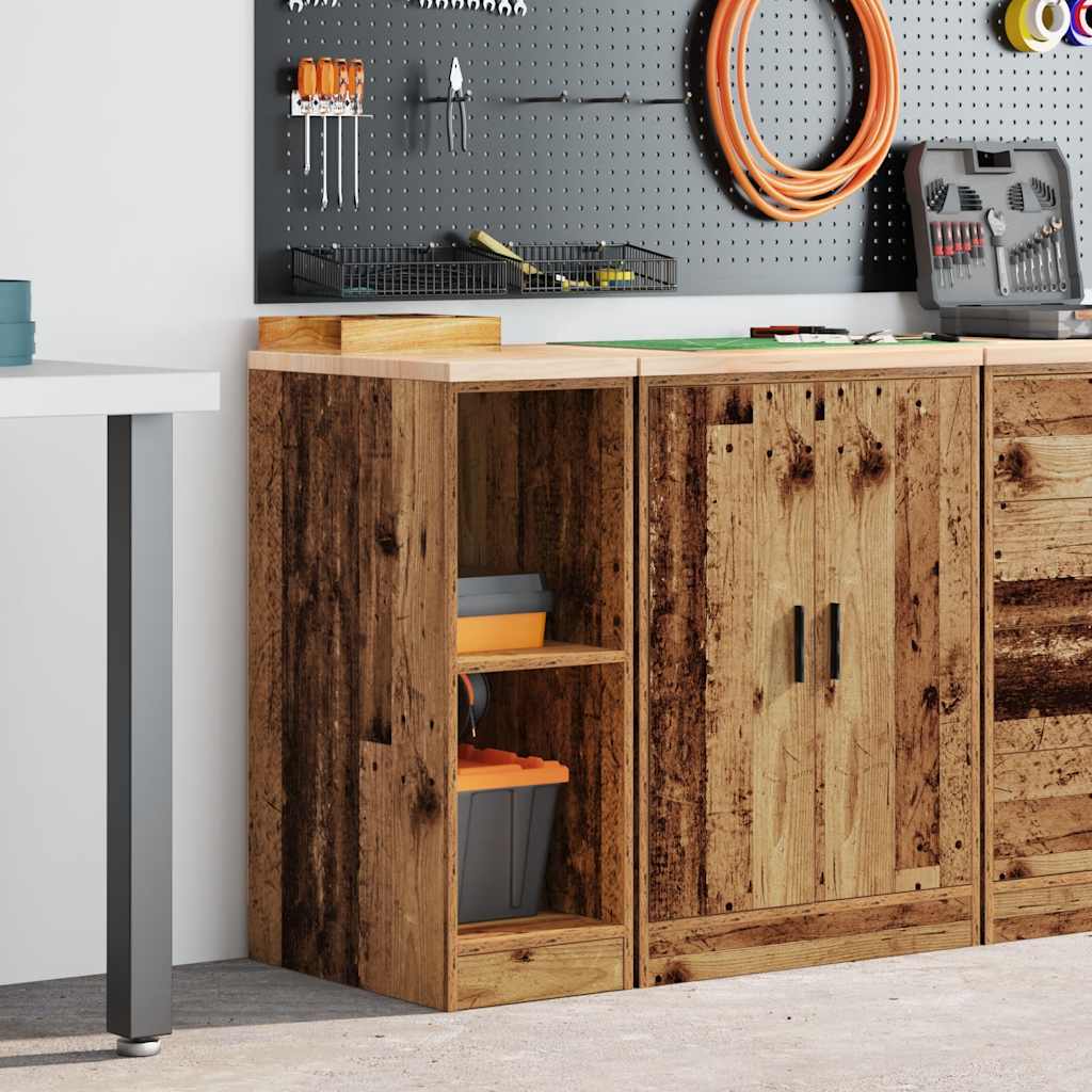 vidaXL Garage Storage Cabinet Old Wood 30x51x85 cm Solid Wood Pine 3
